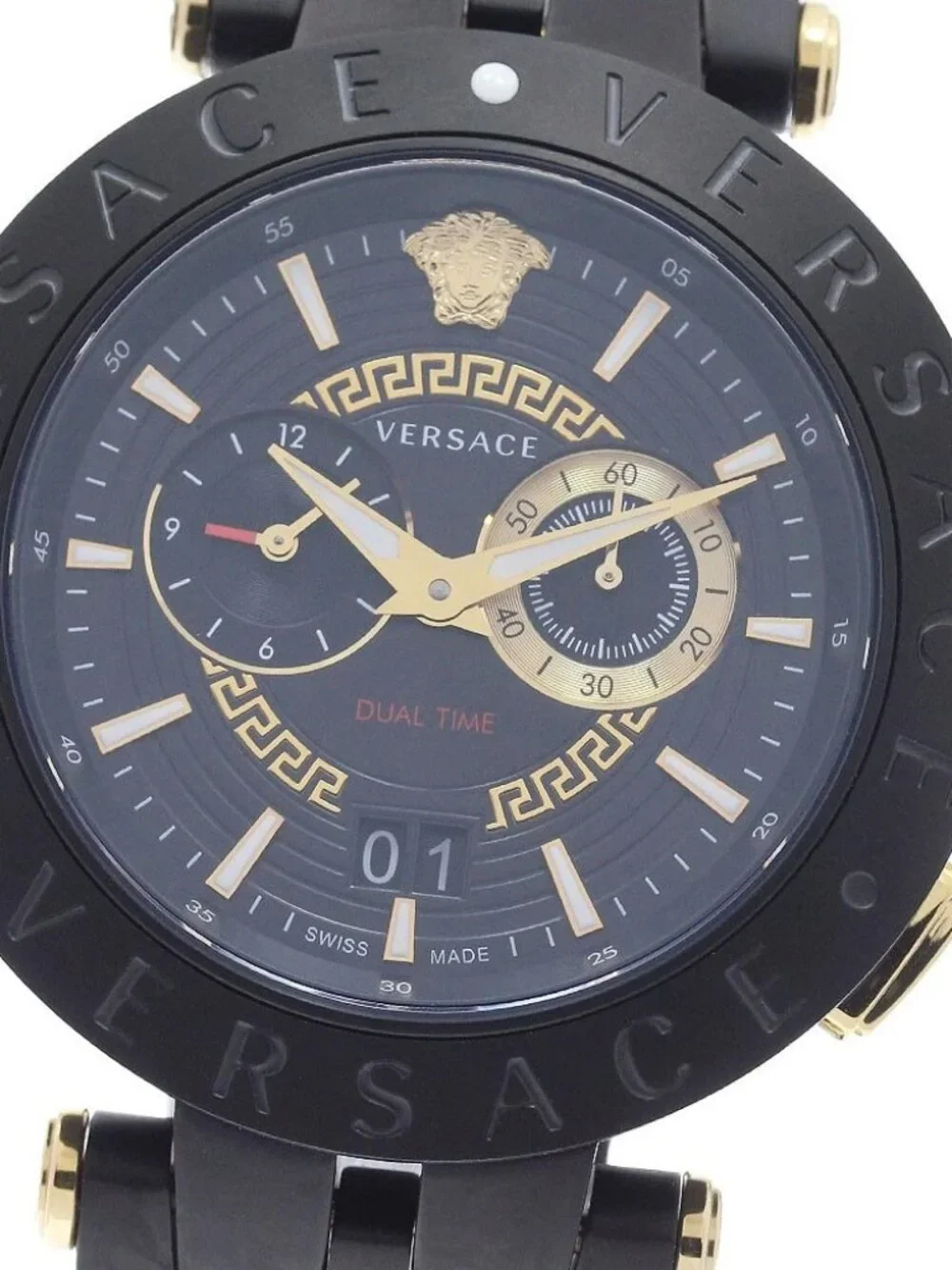VERSACE V race VEBV00619 Dual time Black / gold Dial Quartz Men's Watch_966176